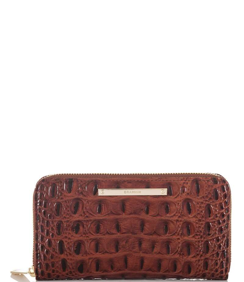 ブランミン レディース 付属品 紙入れ BRAHMIN Melbourne Collection Suri Crocodile-Embossed Wallet Pecan