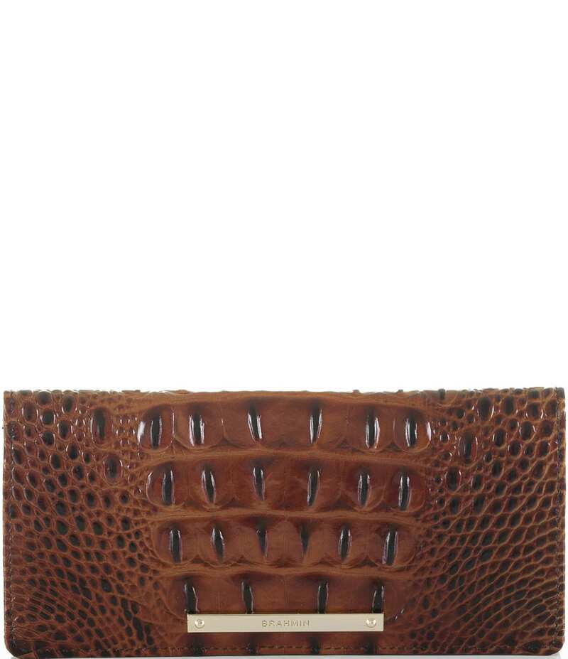 ブランミン レディース 付属品 紙入れ BRAHMIN Melbourne Collection Ady Crocodile-Embossed Wallet Pecan