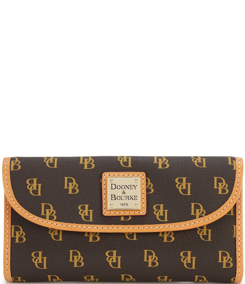 ドーネイアンドバーク レディース 付属品 紙入れ ロゴタイプ Dooney \u0026 Bourke Blakely Collection Signature Logo Continental Clutch Wallet Brown 赤銅色