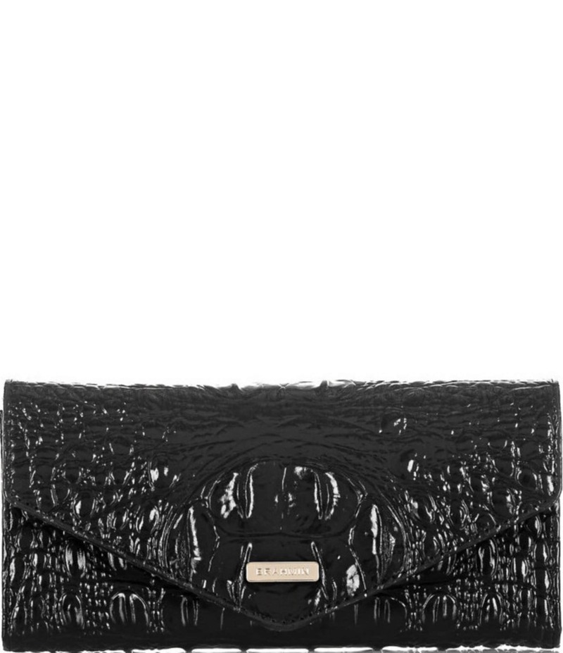 ブランミン レディース 付属品 紙入れ BRAHMIN Melbourne Collection Crocodile-Embossed Veronica Envelope Wallet Black 黒いこと