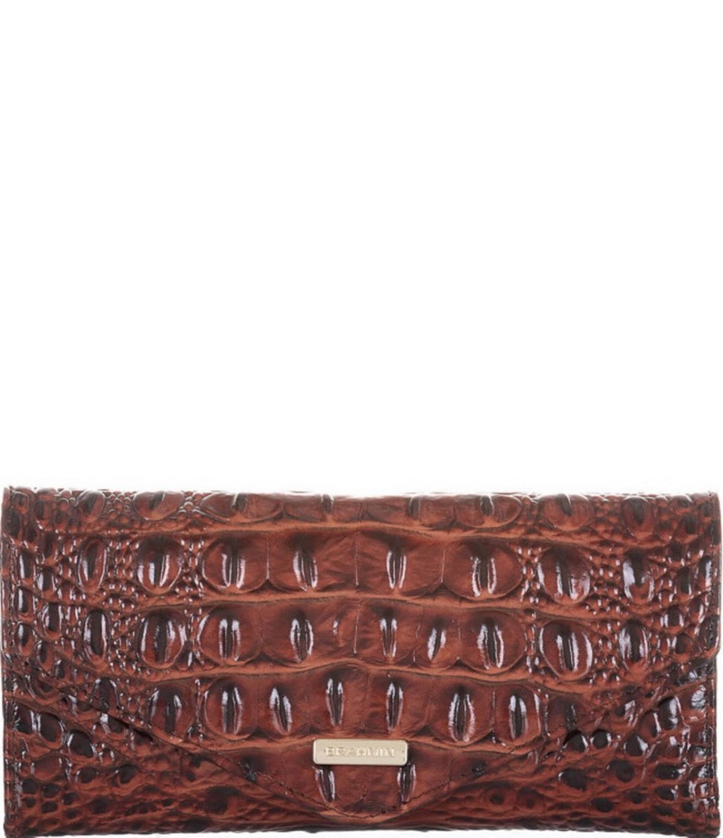 ブランミン レディース 付属品 紙入れ BRAHMIN Melbourne Collection Crocodile-Embossed Veronica Envelope Wallet Pecan