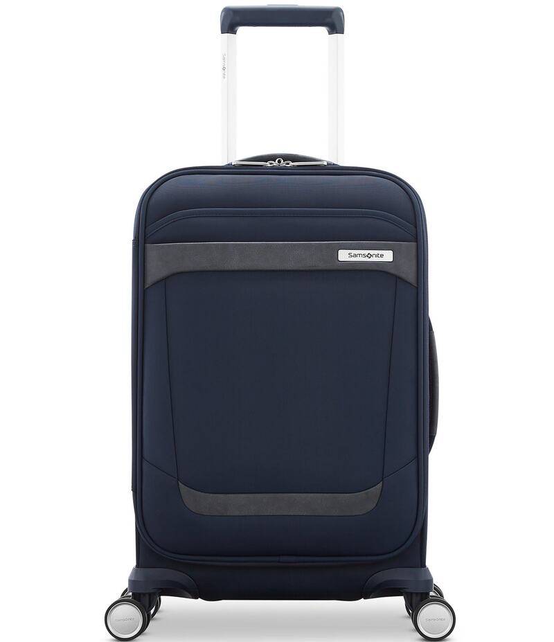 サムソナイト レディース 御徒面子 旅行バッグ 足し加える大きさ Samsonite Elevation? Plus 22 Soft Side Carry-On Spinner Suitcase Midnight Blue 青味