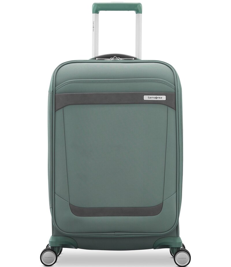サムソナイト レディース 御徒面子 旅行バッグ 足し加える大きさ Samsonite Elevation? Plus Soft Side Carry-On Expandable Spinner Suitcase Cypress Green 緑であること