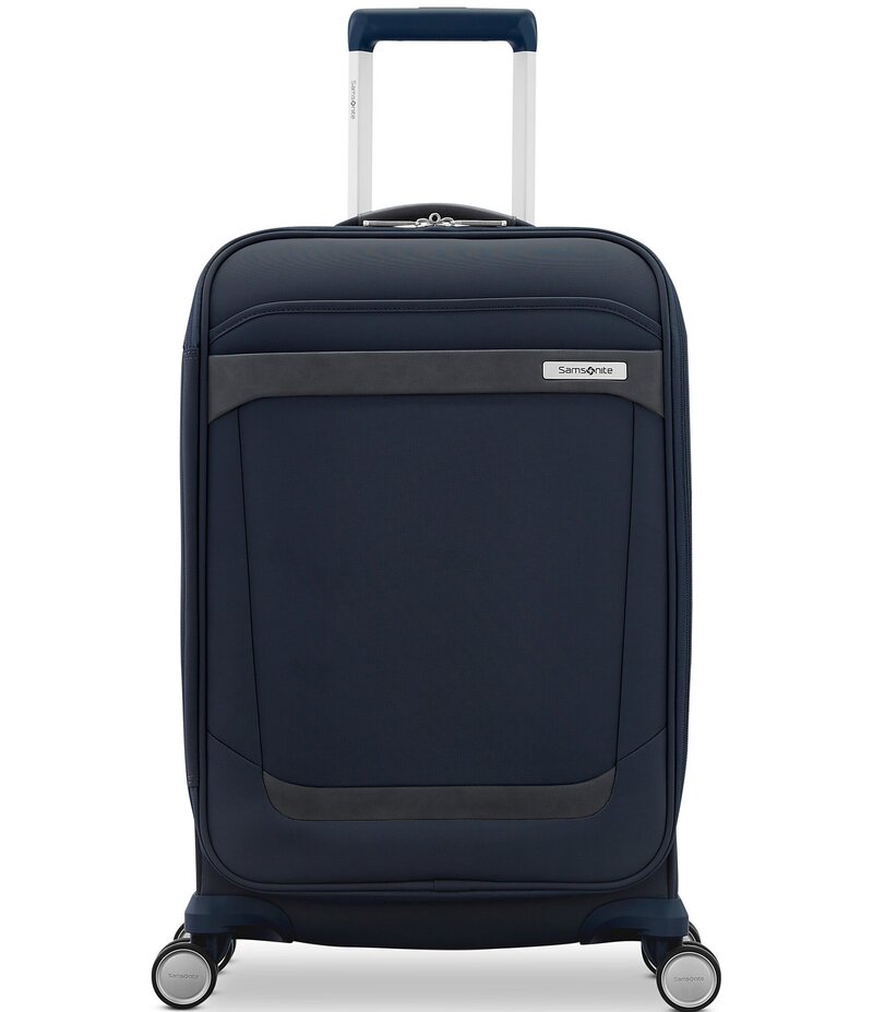 サムソナイト レディース 御徒面子 旅行バッグ 足し加える大きさ Samsonite Elevation? Plus Soft Side Carry-On Expandable Spinner Suitcase Midnight Blue 青味