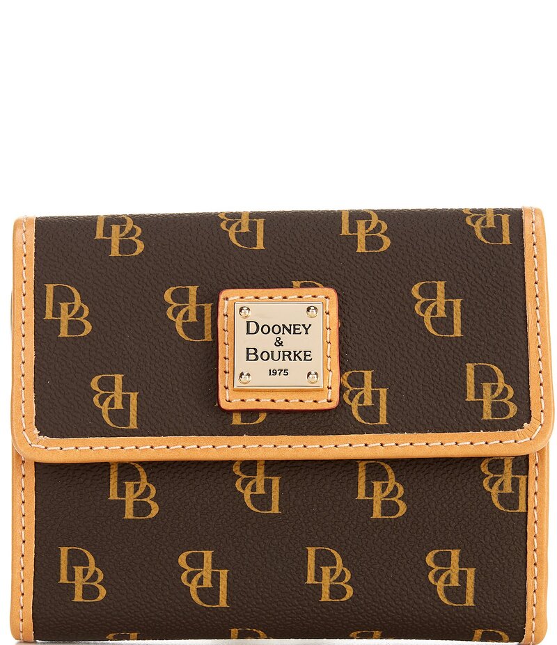 ドーネイアンドバーク レディース 付属品 紙入れ ロゴタイプ Dooney \u0026 Bourke Blakely Signature Logo Small Flap Wallet Brown Tmoro 赤銅色