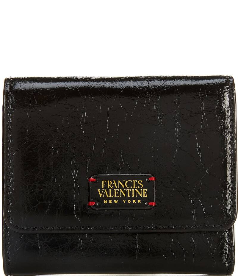 フランセスバレンタイン レディース 付属品 紙入れ なめし革 FRANCES VALENTINE Perfect Crinkle Leather Wallet Black 黒いこと