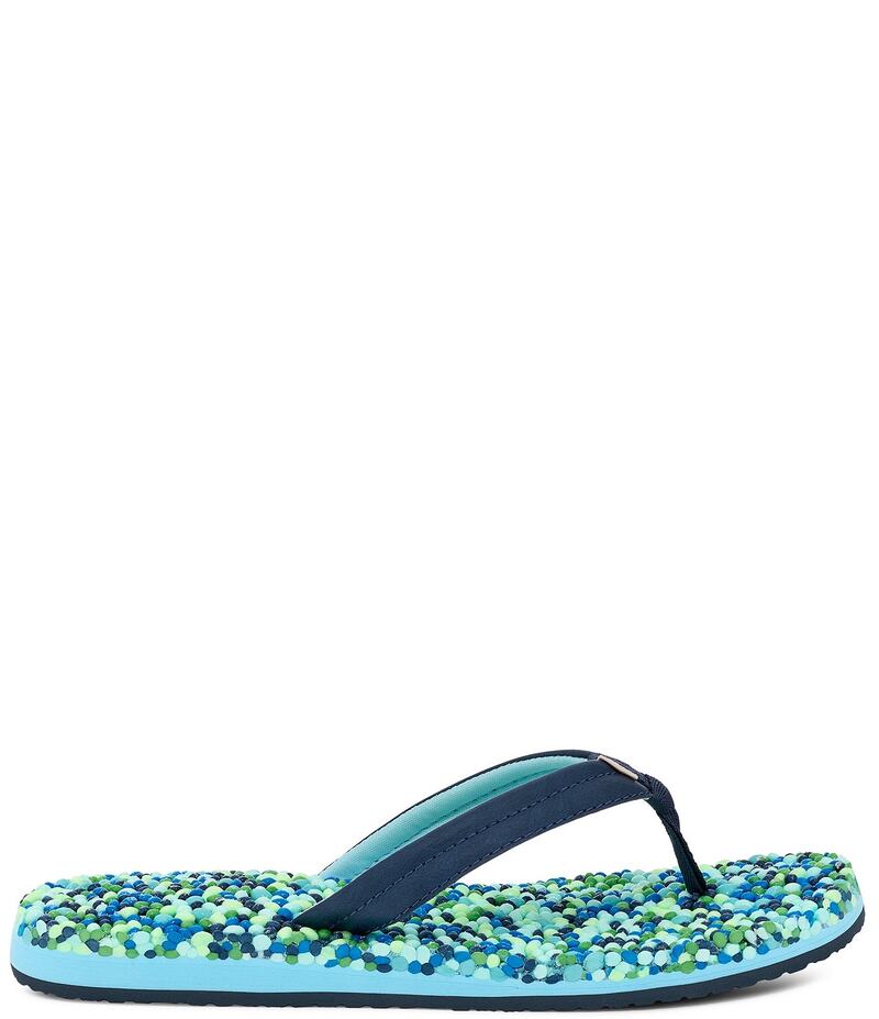 サヌーク レディース シューズ サンダル Sanuk Women's Bubblecush Rainbow Flip Flops Navy/Multi ネイビー｜ReVida 店