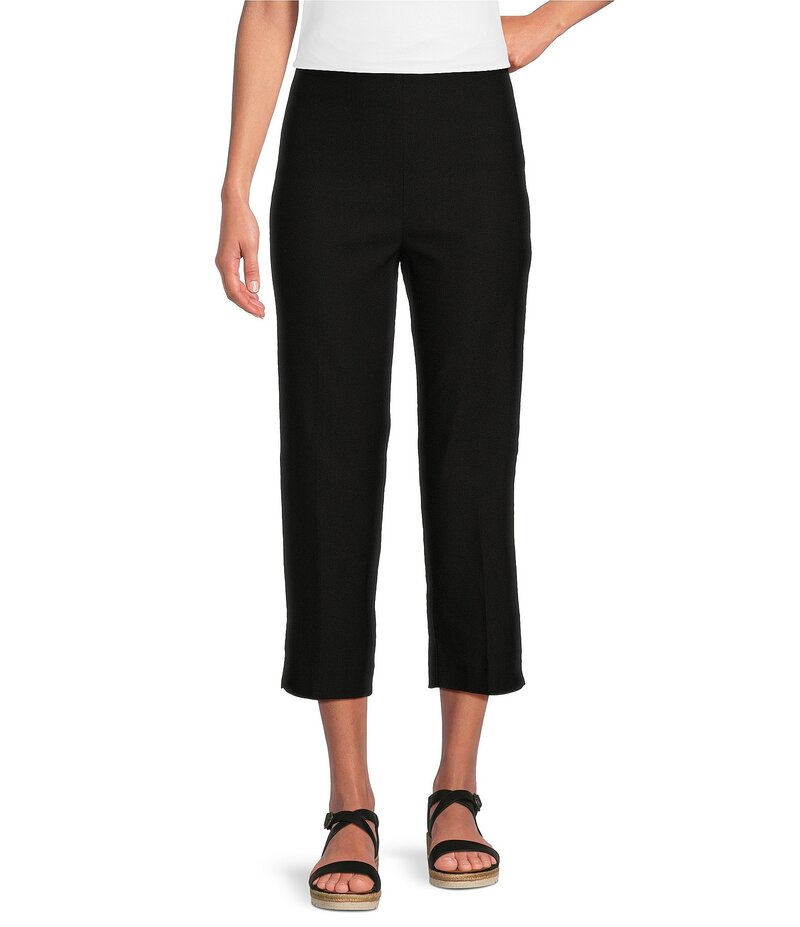 蟻 マイルス レディース ボトムス 心地好いズボン下 ズボン下 Ali Miles Flat Front Stretch Ponte Pants Black 黒いこと