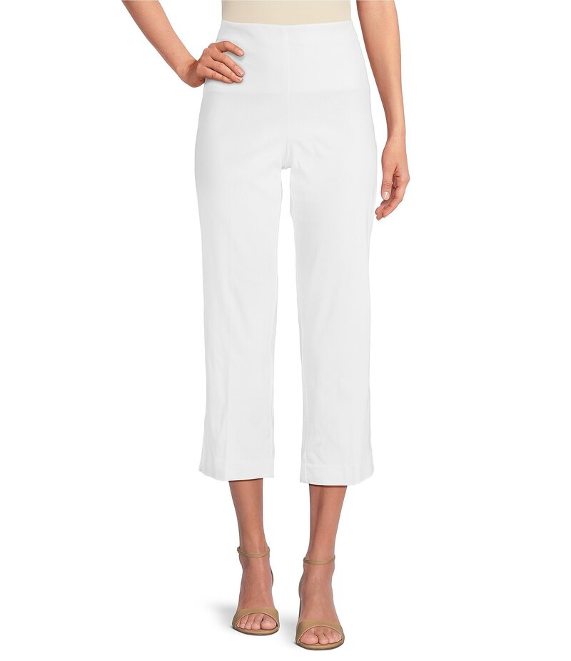 蟻 マイルス レディース ボトムス 心地好いズボン下 ズボン下 Ali Miles Flat Front Stretch Ponte Pants White 白いこと