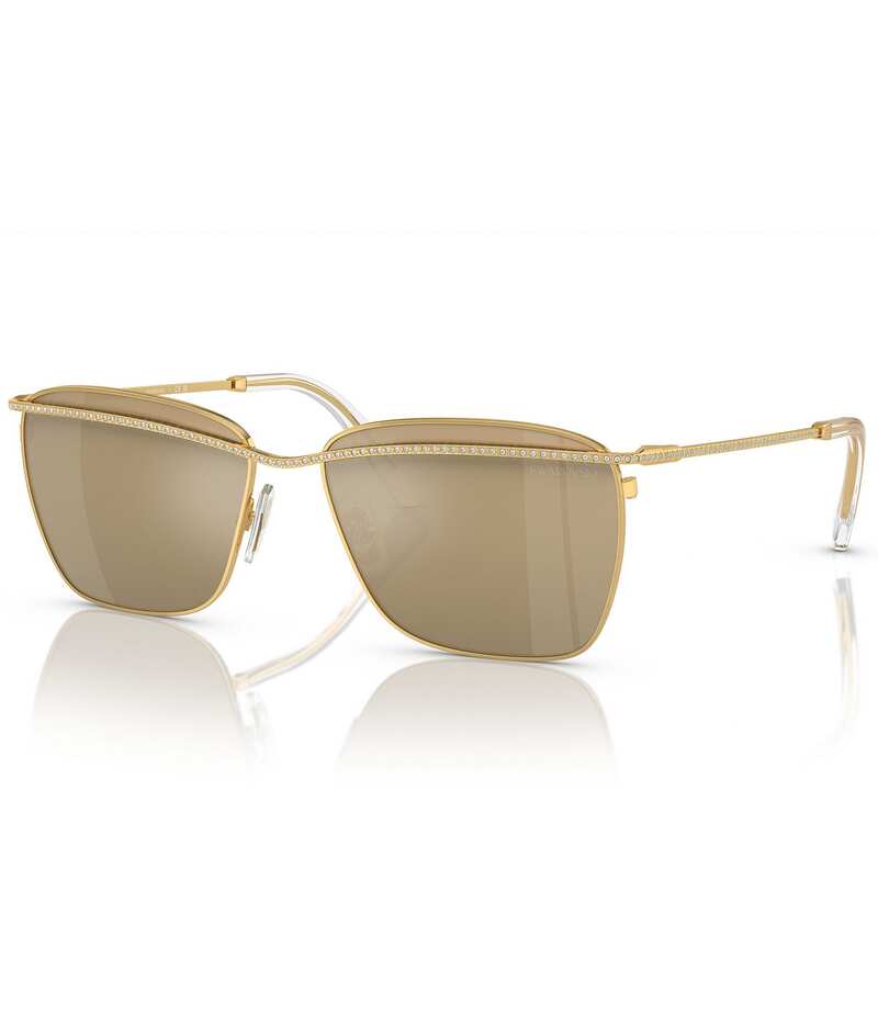 スワロフスキー レディース アクセサリー サングラス・アイウェア Swarovski SK7006 58mm Crystal Square Statement Sunglasses Gold ゴールド
