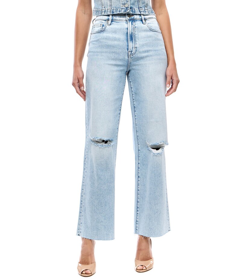 ヒドゥン ジーンズ レディース ボトムス デニムパンツ Hidden Jeans Logan High Rise Distressed Dad Jeans Light Blue ブルー
