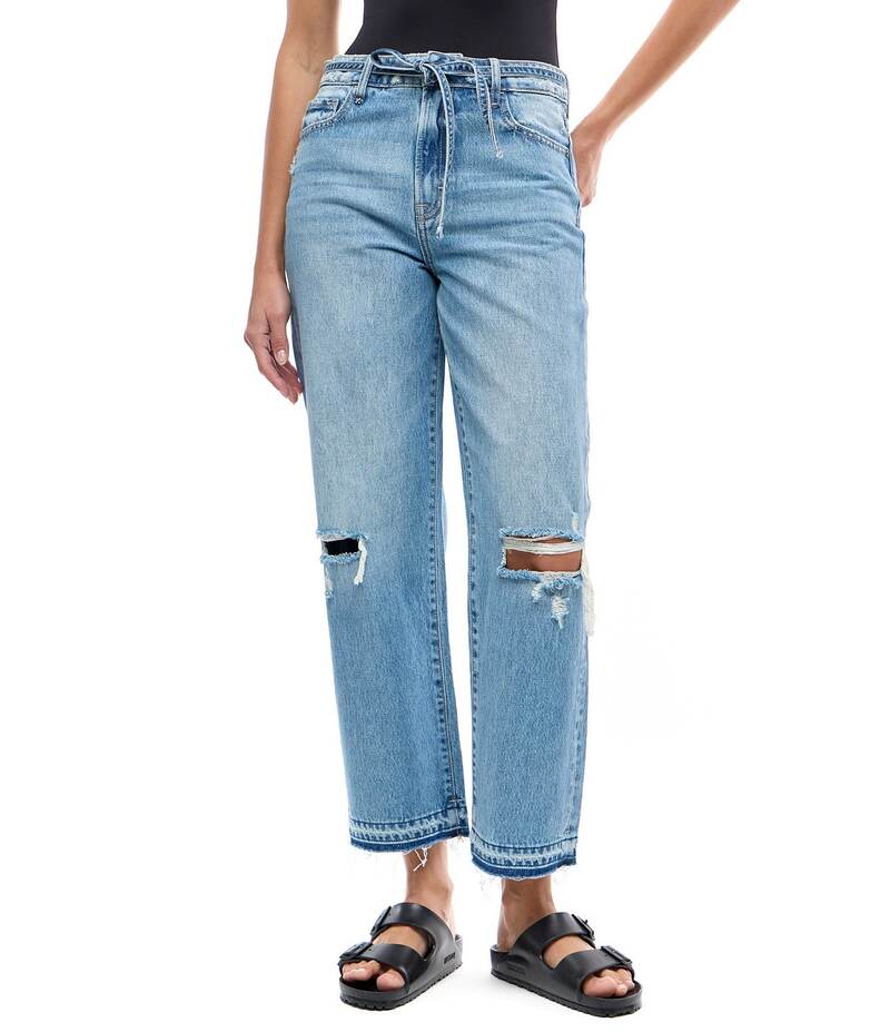 ヒドゥン ジーンズ レディース ボトムス デニムパンツ ストレート Hidden Jeans Ella High Rise Classic Fit Belted Straight Leg Jeans Medium Wash｜ReVida 店 14,235円
