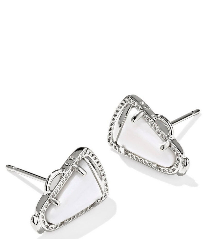 ケンドラスコット レディース アクセサリー ピアス・イヤリング Kendra Scott Cheer Stud Earrings Silver White Mother Of Pearl ホワイト