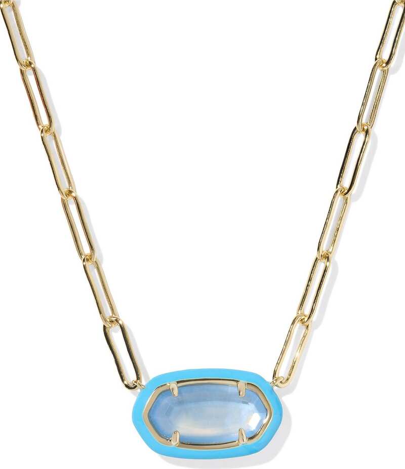 ケンドラスコット レディース アクセサリー ネックレス・チョーカー レース Kendra Scott Elisa Enamel Frame Paperclip Short Pendant Necklace Gold Periwinkle Illusion ゴールド