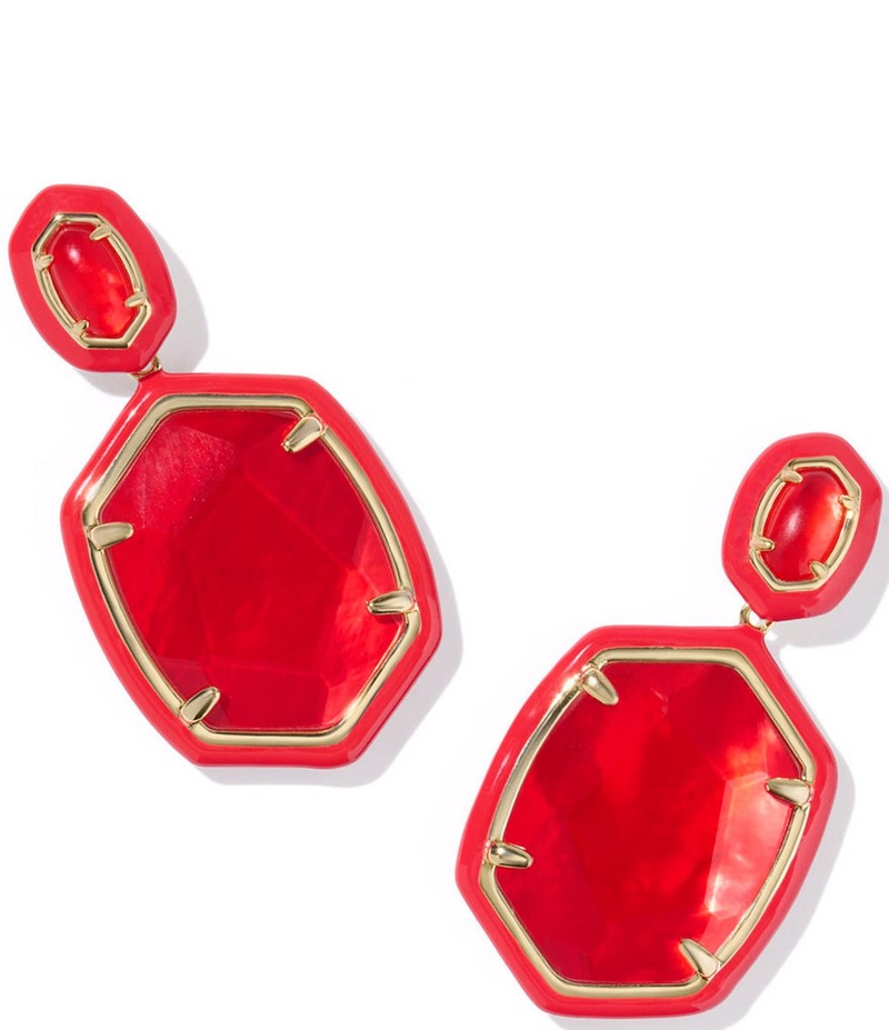 ケンドラスコット レディース アクセサリー ピアス・イヤリング Kendra Scott Daphne Enamel Frame Drop Earrings Gold Red Illusion レッド