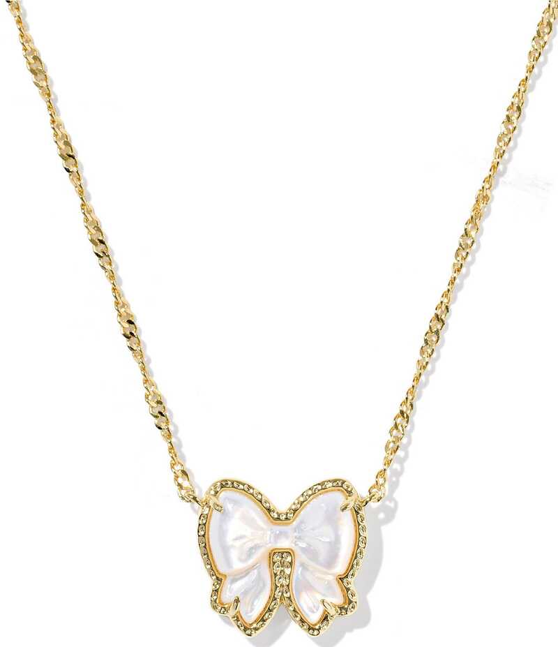 ケンドラスコット レディース アクセサリー ネックレス・チョーカー レース Kendra Scott Haley Bow Short Pendant Necklace Gold Ivory Mother Of Pearl アイボリー