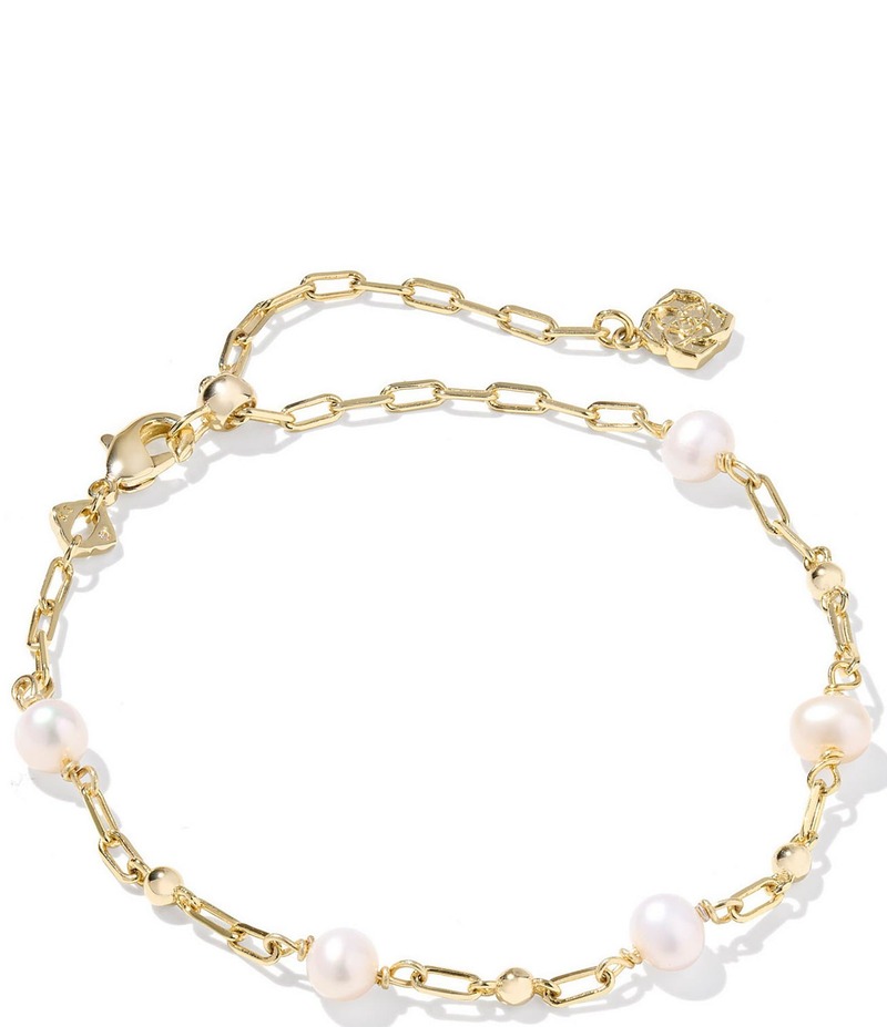 ケンドラスコット レディース アクセサリー ブレスレット・バングル・アンクレット Kendra Scott Ashton Freshwater Pearl Delicate Chain Line Bracelet Gold Freshwater Cultured Pearl パール