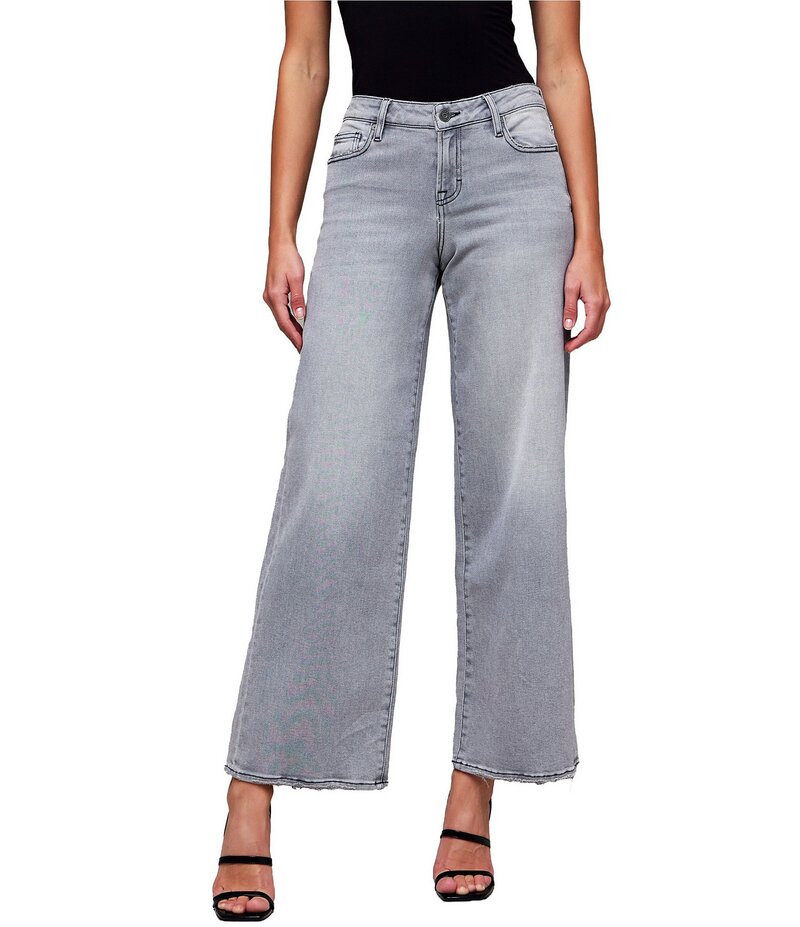 ヒドゥン ジーンズ レディース ボトムス デニムパンツ ワイドレッグ Hidden Jeans Nori High Rise Raw Hem Super Wide Leg Jeans Grey グレー