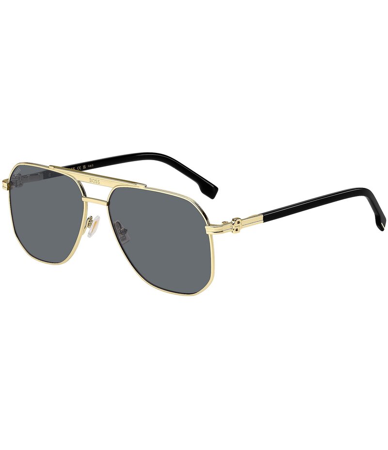 ヒューゴボス レディース 付属品 サングラス・アイウェア Hugo Boss Men\u0027s Boss1743 59粍 Aviator Sunglasses Black Gold 黒いこと