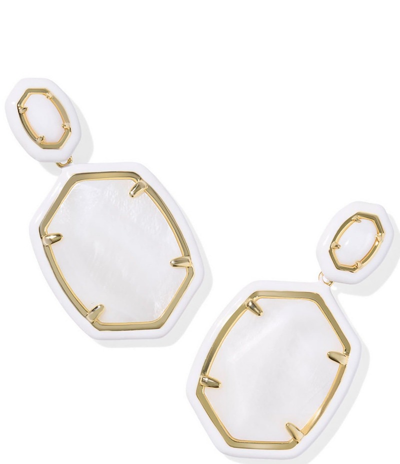 ケンドラスコット レディース アクセサリー ピアス・イヤリング Kendra Scott Daphne Enamel Frame Pearl Drop Earrings Gold White Mother Of Pearl ホワイト