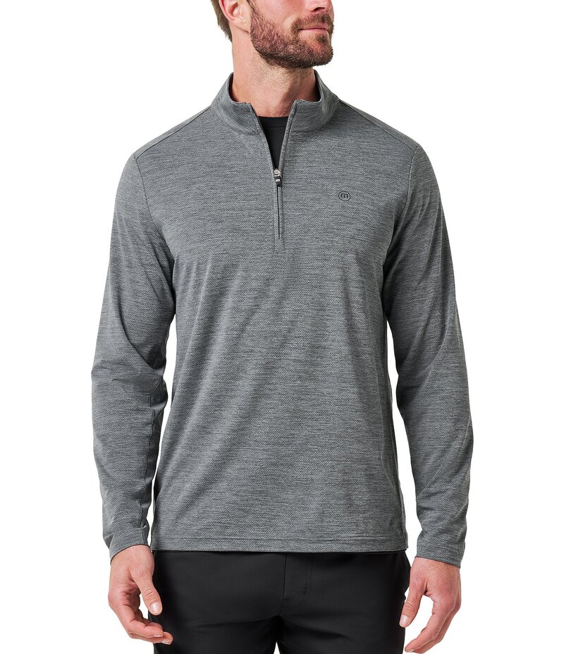 トラビスマヒュー メンズ アウター ニット・セーター TravisMathew Heater Pro Quarter-Zip Pullover Heather Grey グレー