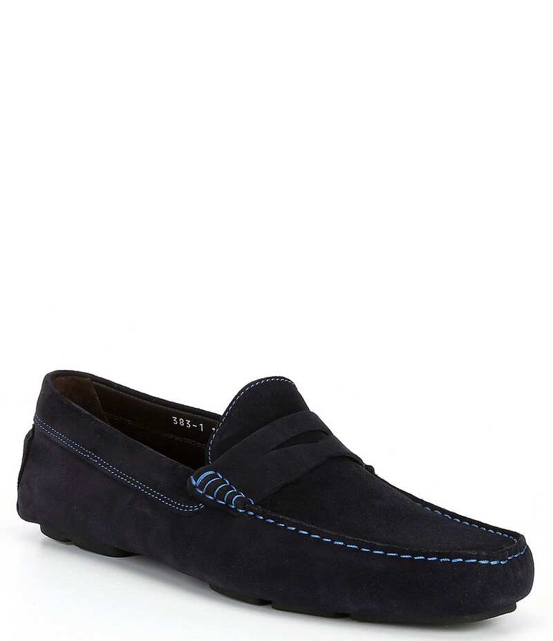 トゥーブート メンズ シューズ スリッポン・ローファー スエード ローファー To Boot New York Men's Suede Driver Penny Loafers Blue ブルー｜ReVida 店