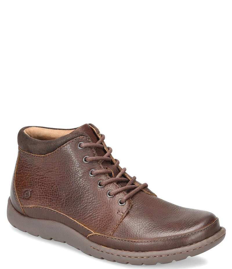 ボーン メンズ シューズ ブーツ・レインブーツ レース レザー Born Men's Nigel Leather Lace Up Boots Brown/Dark Brown ブラウン｜ReVida 店