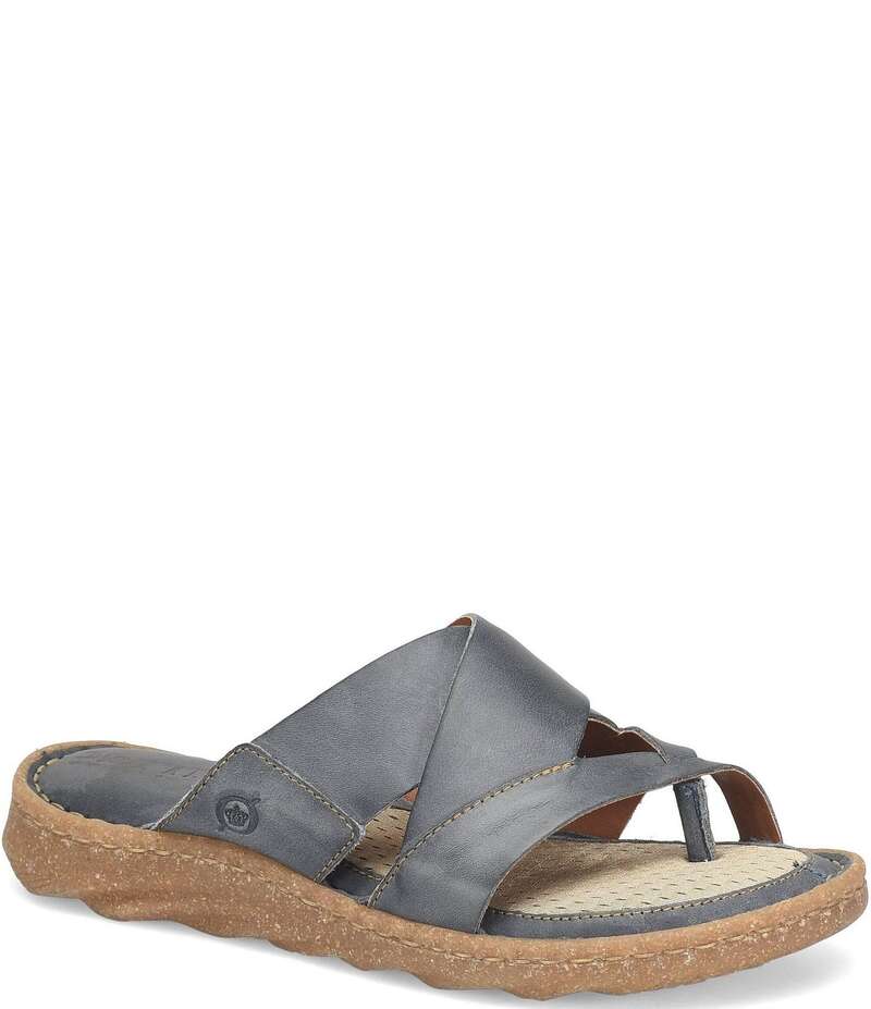 ボーン レディース シューズ サンダル レザー Born Sorja Sport Leather Thong Slide Sandals Wood Brown ブラウン
