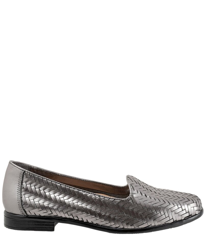 トロッターズ レディース シューズ パンプス レザー ローファー Trotters Liz III Woven Leather Loafers Pewter ピューター