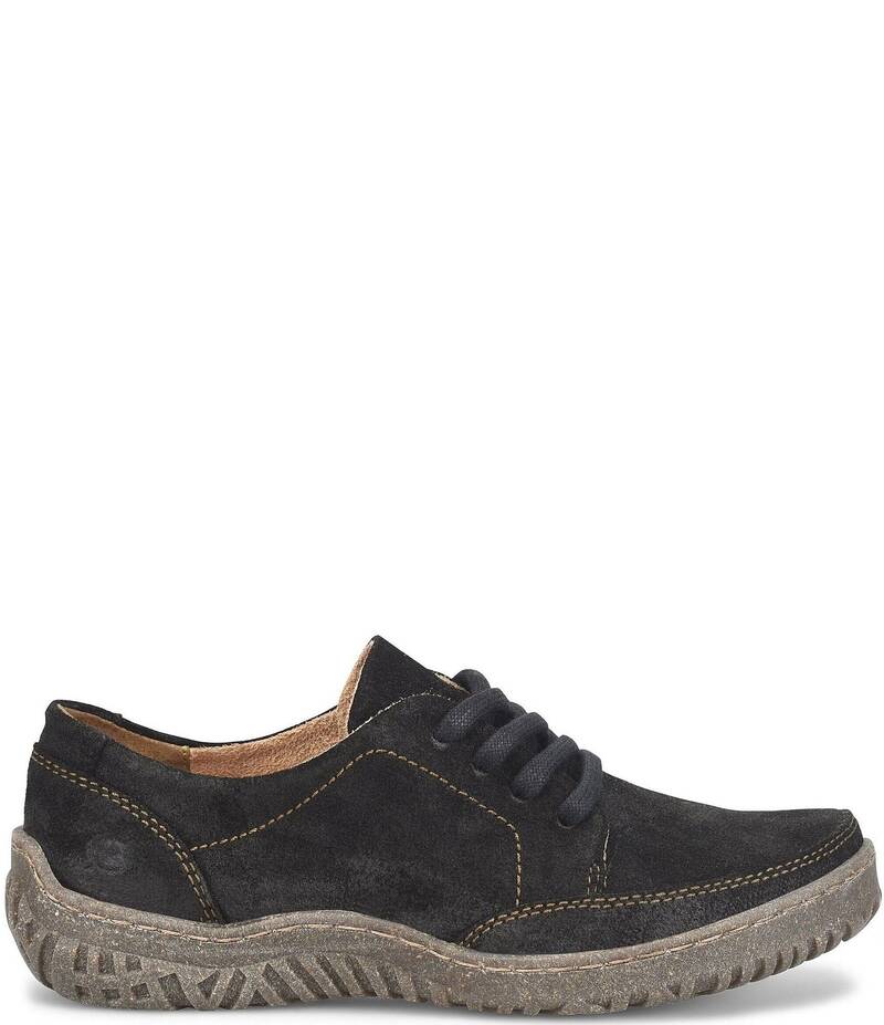 ボーン レディース シューズ スニーカー オックスフォード スエード Born Bevi Distressed Suede Oxford Sneakers Black ブラック｜ReVida 店