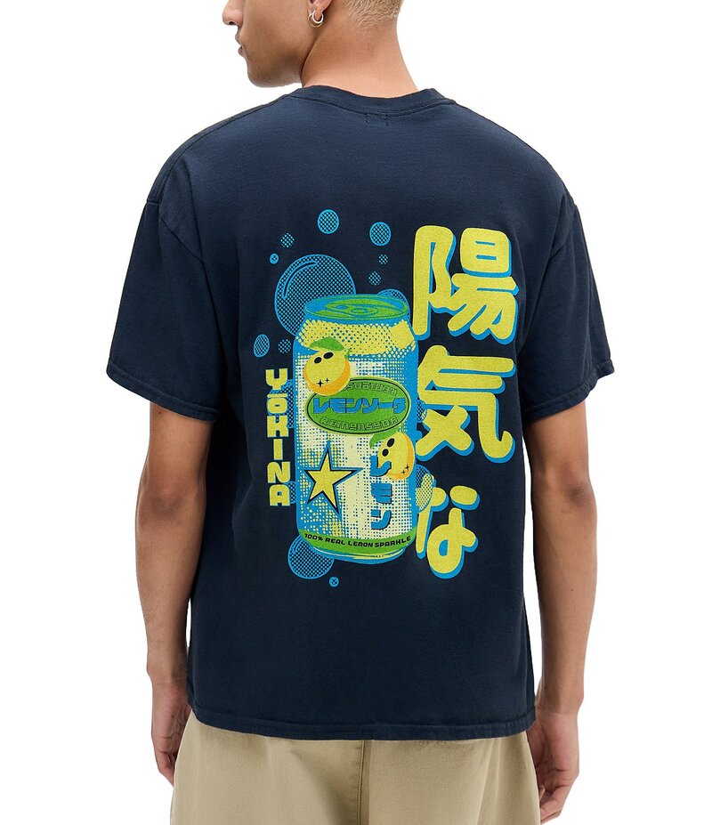 アーバンアウトフィッターズ メンズ トップス プルオーバー プルオーバー BDG Urban Outfitters Short Sleeve Lemonade T-Shirt Black 黒いこと