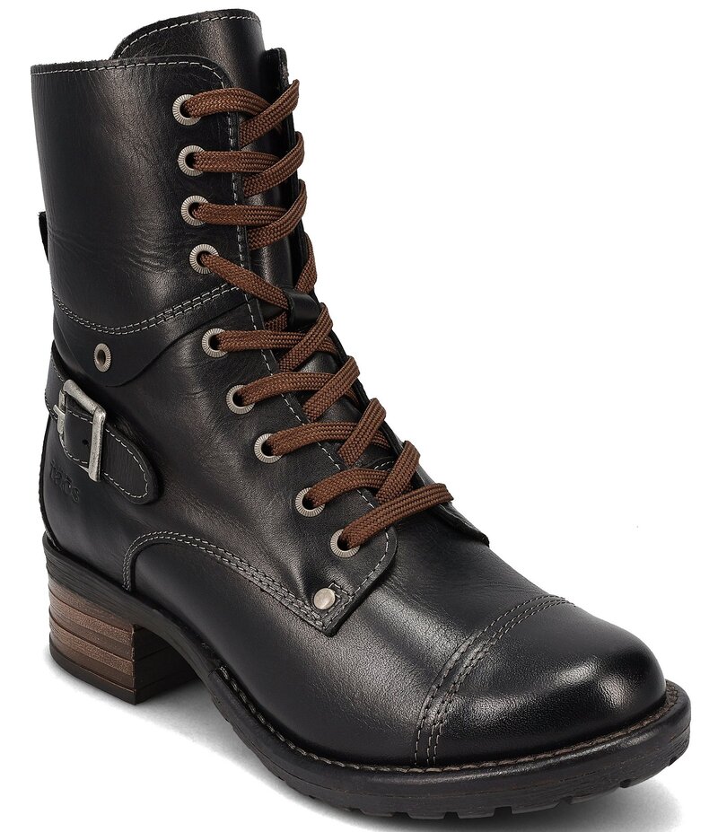 タオスフットウェア レディース シューズ ブーツ・レインブーツ レザー Taos Footwear Crave Leather Lug Sole Combat Booties Classic Black ブラック 44,880円