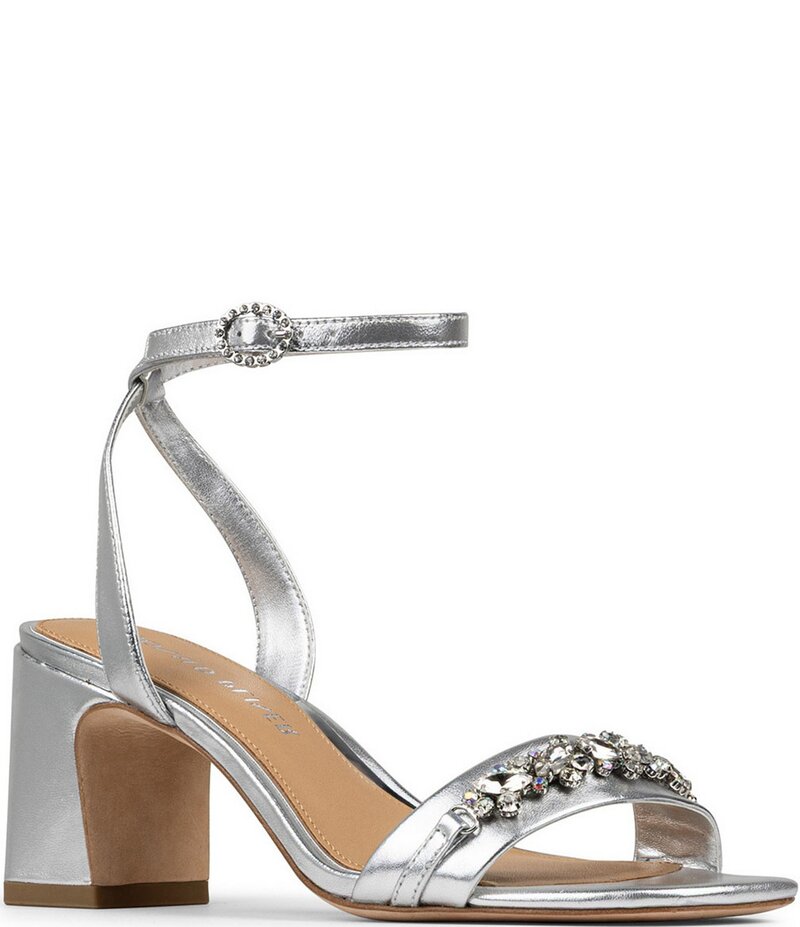 ドナルドプリネール レディース シューズ サンダル トール アンクル レザー Donald Pliner Doyenne Metallic Leather Ankle Strap Jewel Ornament Dress Sandals Silver シルバー