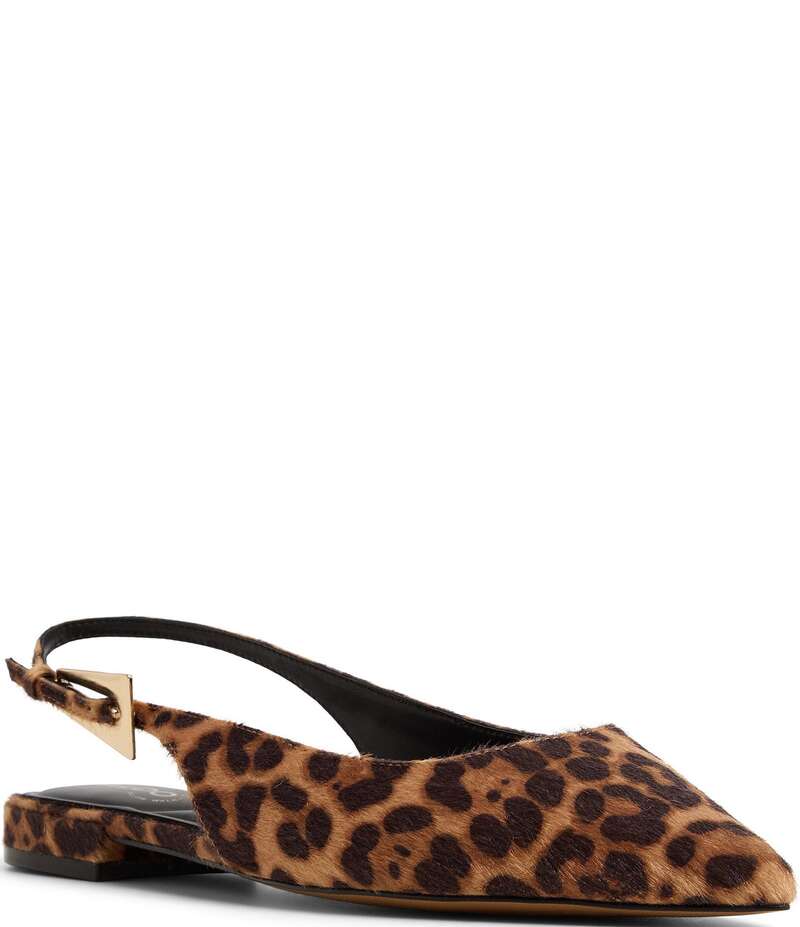 アルド レディース シューズ パンプス プリント ALDO Kristell Leopard Print Fabric Slingback Ballet Flats Black/Gold Multi ブラック 15,606円