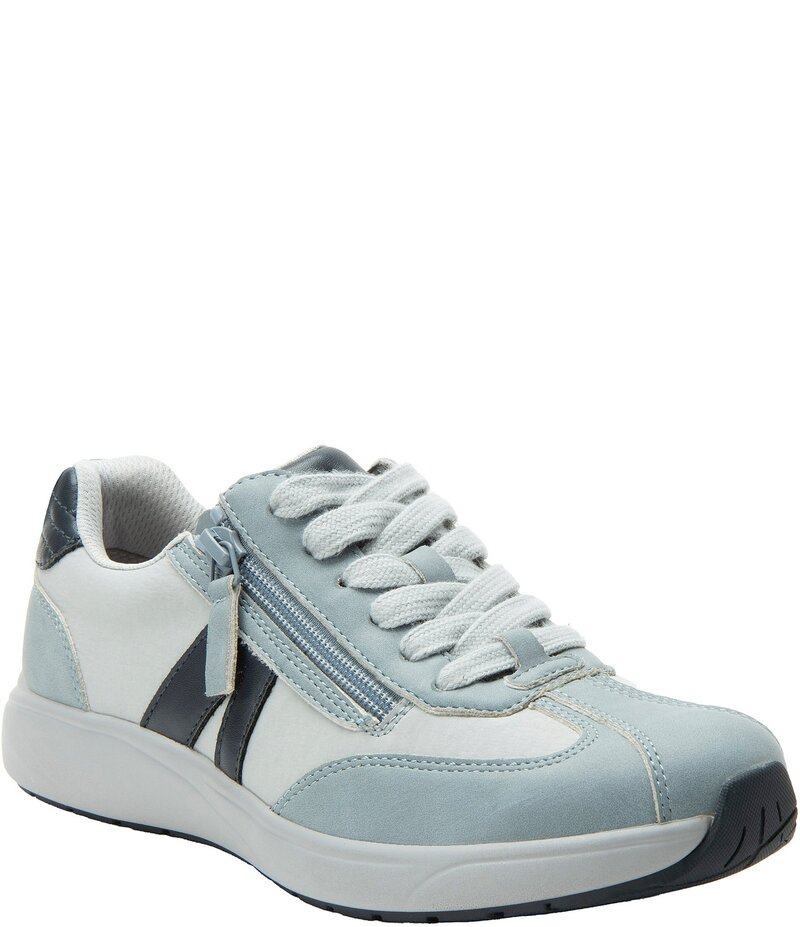 アレグリア レディース シューズ スニーカー ナイロン スピード競技 Alegria Eazeer Nylon Lace Up Zip Sneakers Retro Blue 青味