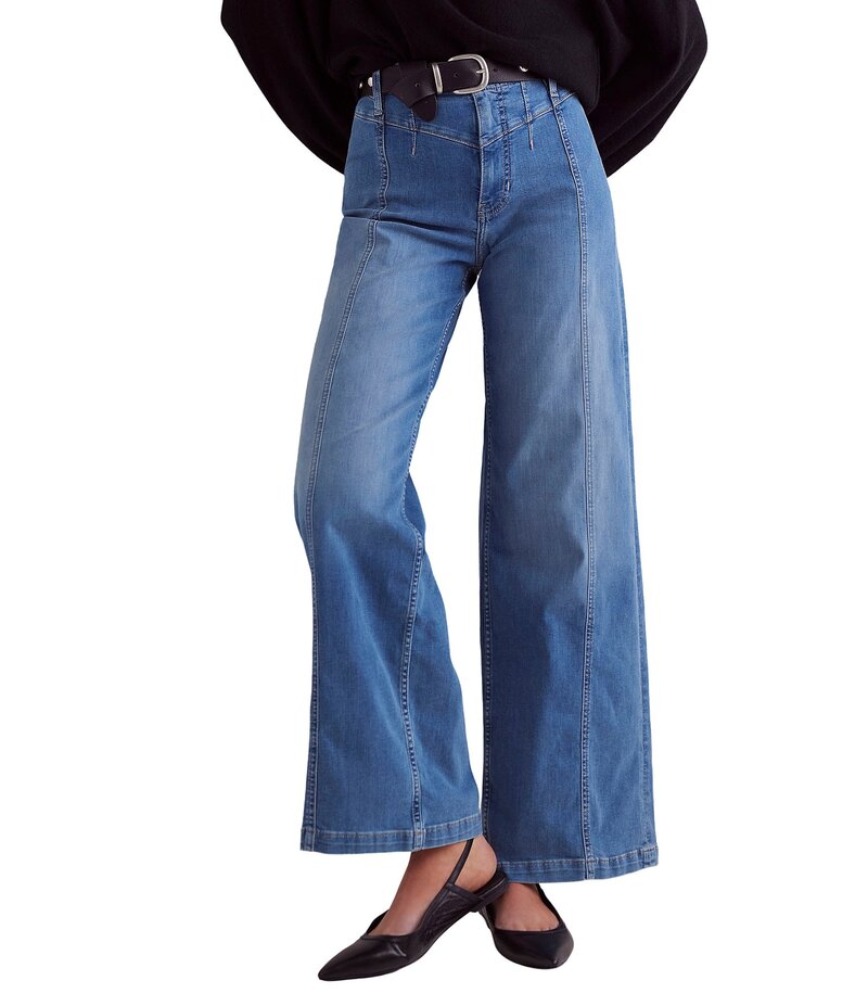 フリーピープル レディース ボトムス デニムパンツ ワイドレッグ デニム ジーンズ Free People Libre High Rise Wide Leg Stretch Denim Jeans Goodie Goodie デニム