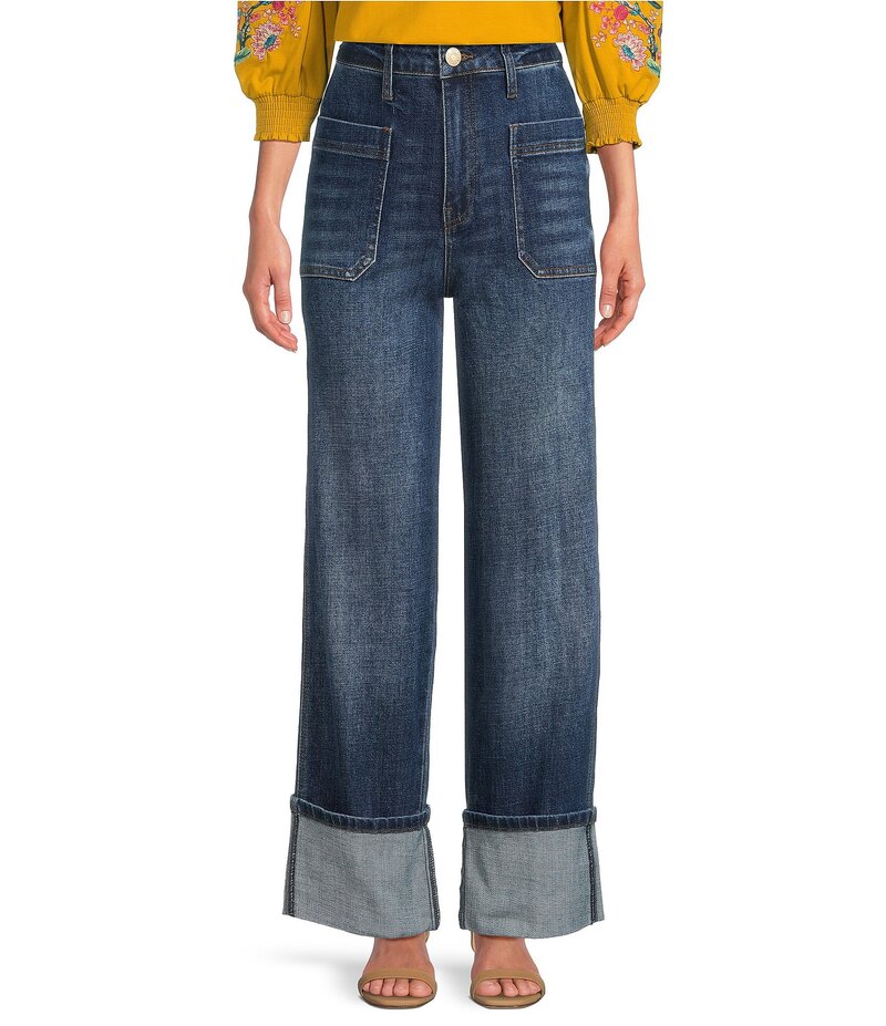 カットフロムザクロス レディース ボトムス ジーンズズボン下 引っ切りない ジーンズ デニム KUT from the Kloth Stretch Denim Sienna High Rise Straight Leg Jeans Serene ジーンズ パンツ-レディースファッション