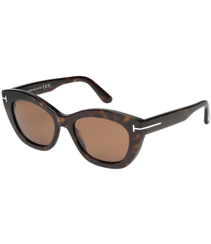 トム・ジェラルド・r・フォード レディース 付属物 サングラス・アイウェア TOM FORD Women\u0027s Linda 53粍 Havana Butterfly Sunglasses Shiny Classic Dark Havana/Warm Brown 赤銅色