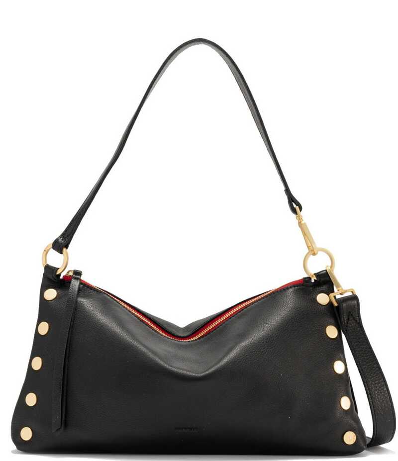 ハミット レディース 御徒面子 ショルダーバッグ Hammitt Kyle Medium Slouch Shoulder Bag Black/Brushed Gold Red Zip 黒いこと バッグ・小物・ブランド雑貨-バッグ