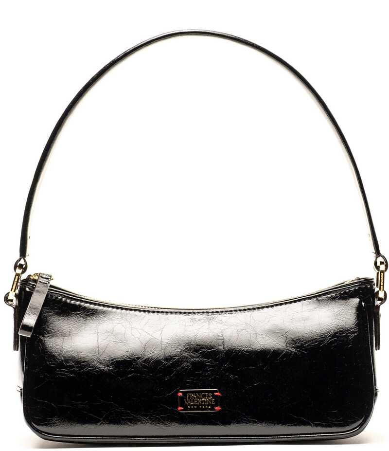フランセスバレンタイン レディース バッグ ショルダーバッグ レザー FRANCES VALENTINE Mia Crinkled Leather Shoulder Bag Black ブラック