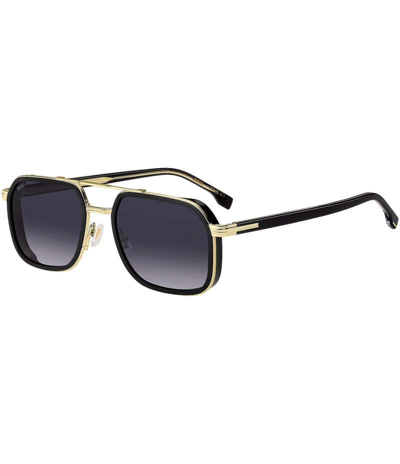 ヒューゴボス レディース アクセサリー サングラス・アイウェア Hugo Boss Men's Boss1724 55mm Aviator Sunglasses Black Gold ブラック