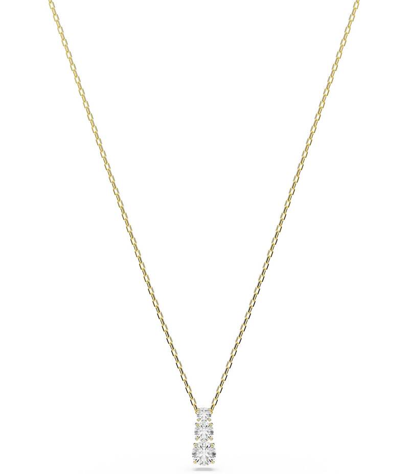 スワロフスキー レディース アクセサリー ネックレス・チョーカー レース Swarovski Stilla Attract Round Cut Short Pendant Necklace White/Gold ホワイト