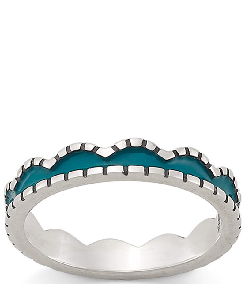 ジェームズ エイヴリー レディース アクセサリー 指輪 James Avery Enamel Scalloped Stacked Ring Sterling Silver/Blue ブルー