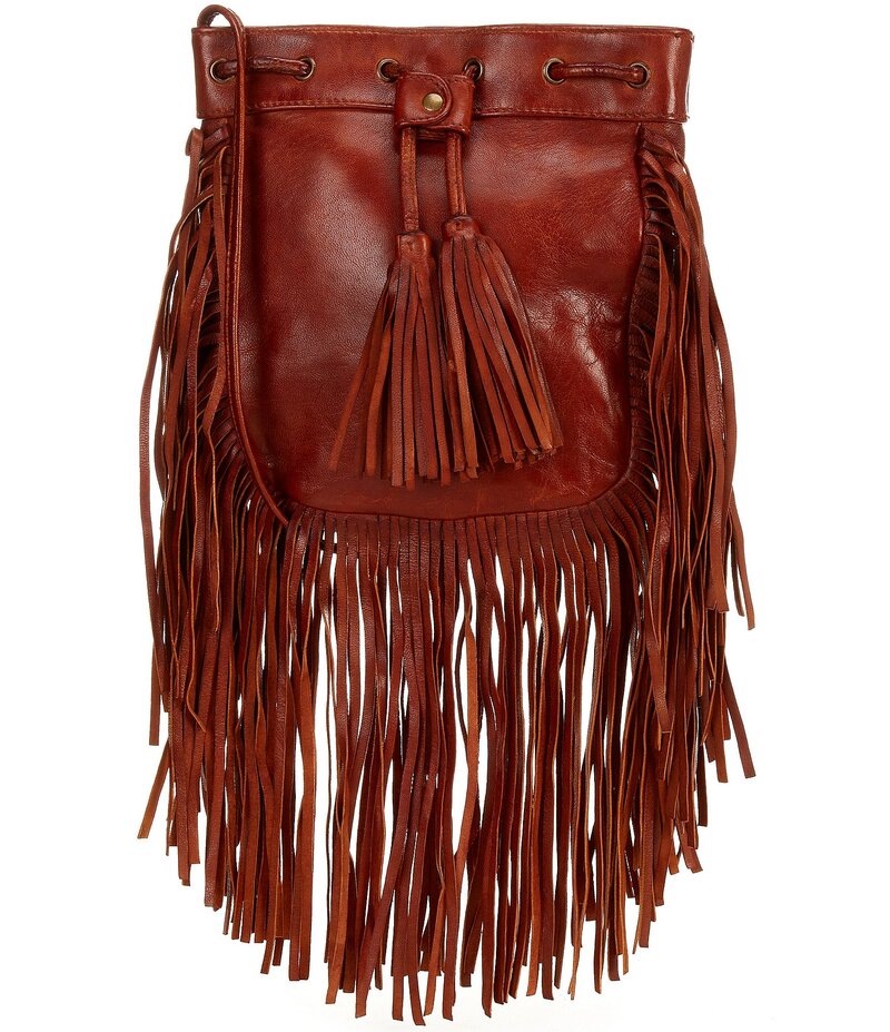 スカーリー レディース バッグ ショルダーバッグ レザー フリンジ Scully Soft Leather Fringe Crossbody Bag Cognac