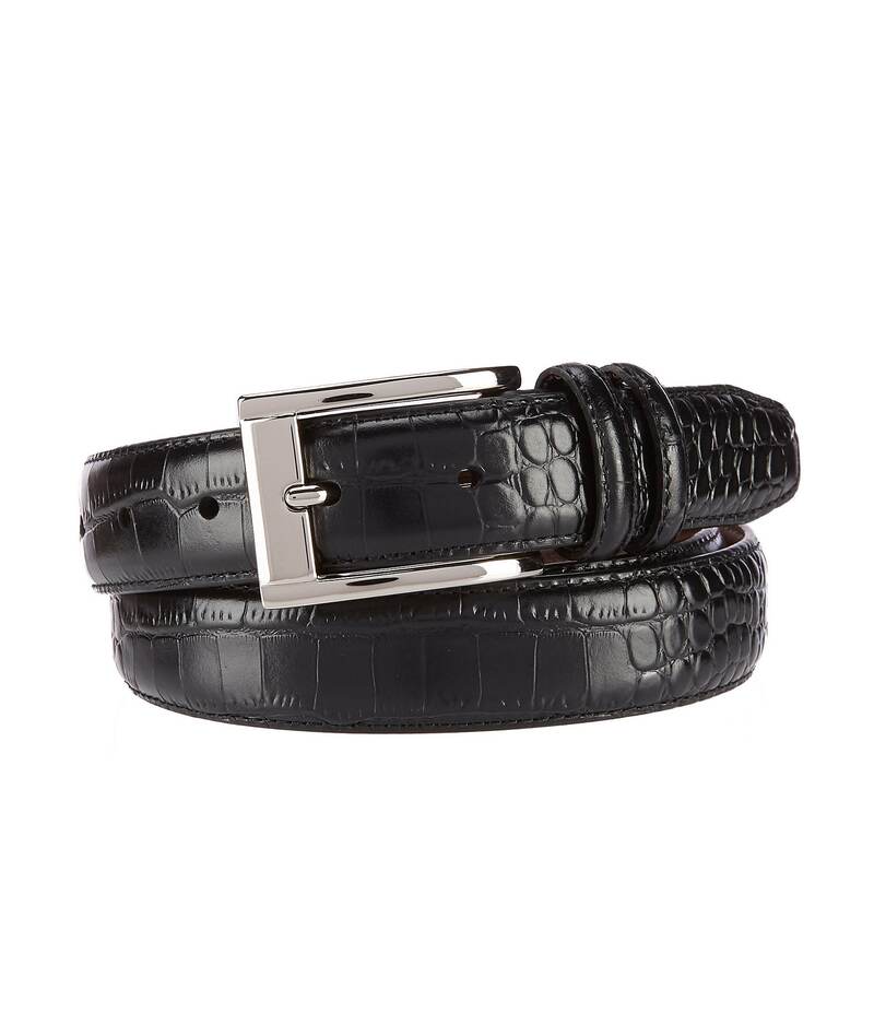 ラウンドトゥリーアンドヨーク メンズ 付属物 胴締め トール Roundtree \u0026 Yorke Big \u0026 Tall Crocodile Belt Black 黒いこと バッグ・小物・ブランド雑貨-メンズベルト