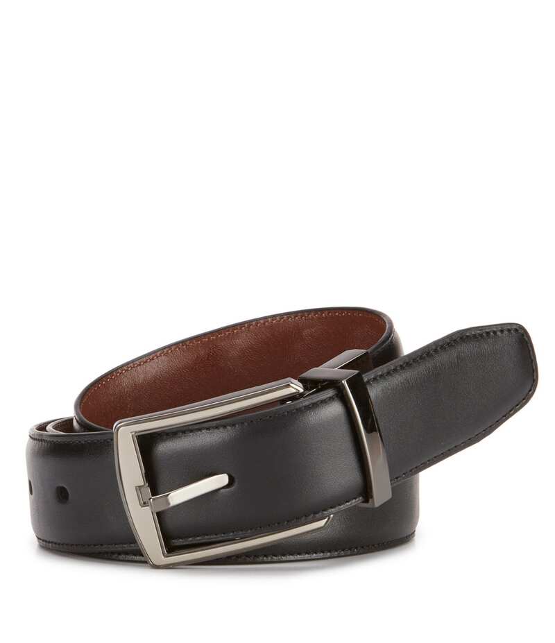 ラウンドトゥリーアンドヨーク メンズ アクセサリー ベルト トール レザー Roundtree & Yorke Big & Tall Hi-Lo Reversible Leather Belt Black ブラック