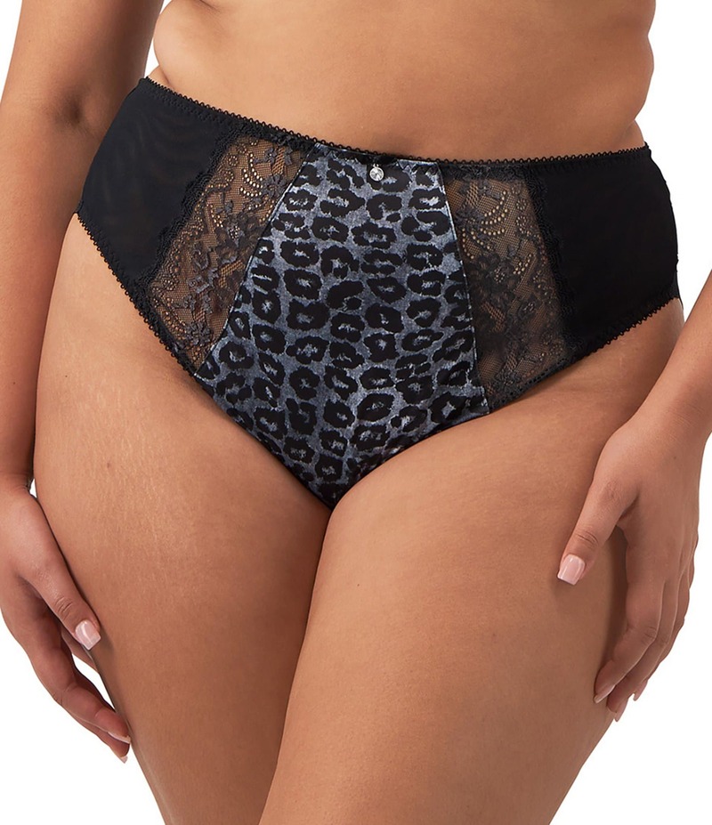 妄りがましいミ レディース アンダー御召しもの ズボン下 Elomi Morgan High Leg Brief Snow Leopard 毛の荒物