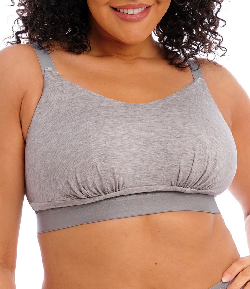 エロミ レディース アンダーウェア ブラジャー ダウン Elomi Downtime Wireless Bralette Grey Marl グレー