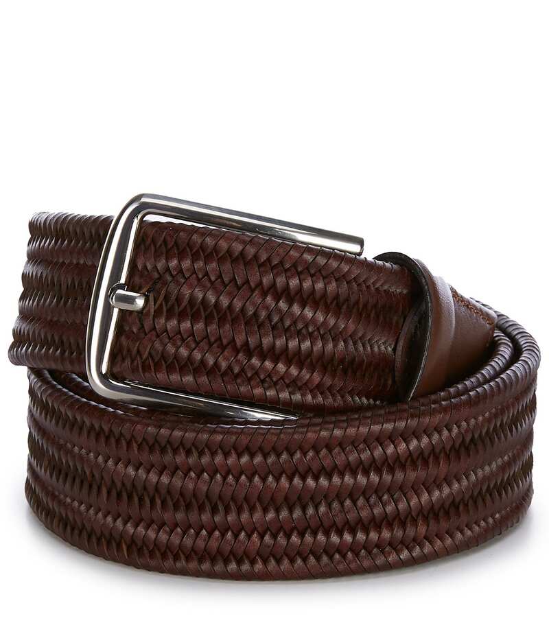 ラウンドトゥリーアンドヨーク メンズ アクセサリー ベルト トール レザー Roundtree & Yorke Big & Tall Braided Easy Stretch Bonded Leather Dress Belt Brown ブラウン