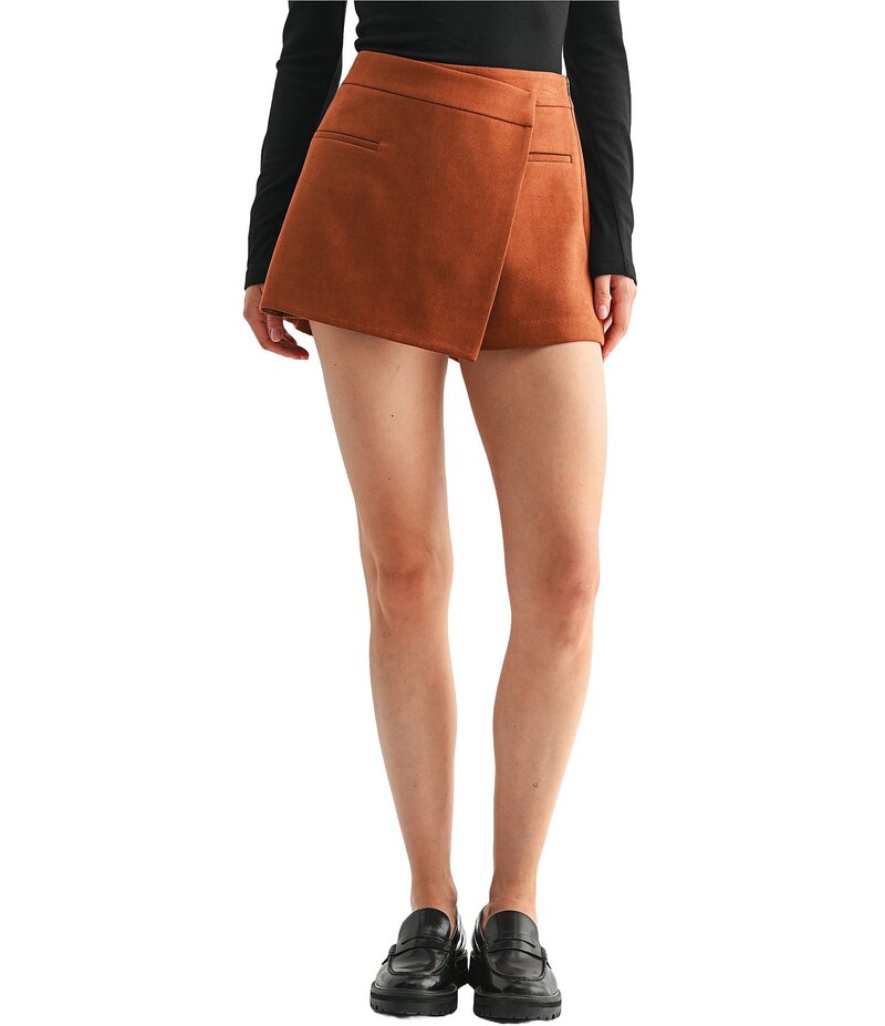 オールインフボール レディース ボトムス スコート ミニ スエードクロス All インチ Favor Faux Suede Mini Wrap Skirt Rust 挙げ句の果て